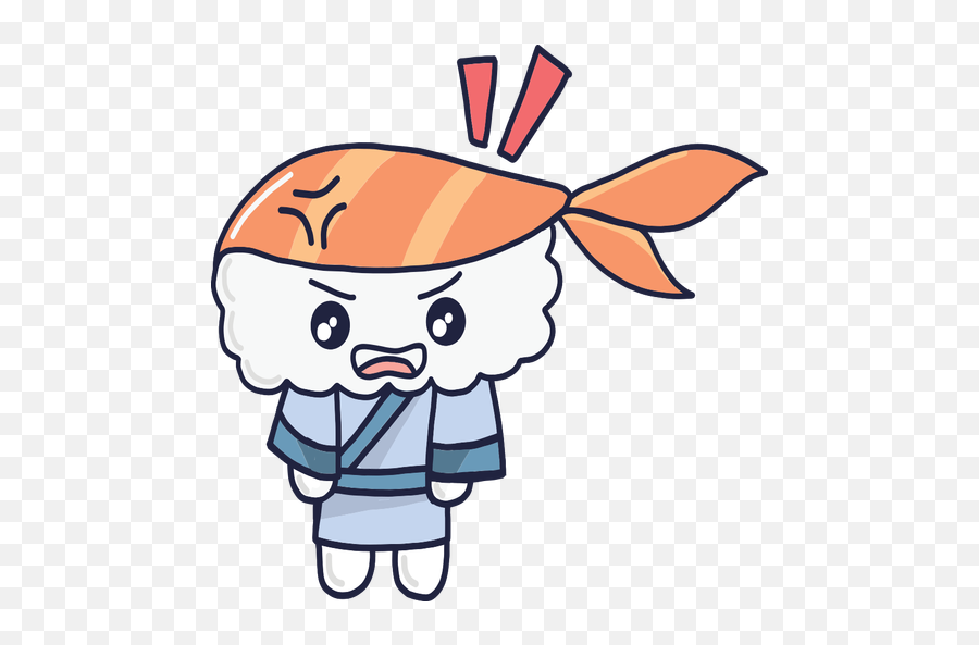 Angry Kawaii Sushi Boy Cartoon - Transparent Png U0026 Svg Fictional Character Emoji,Eel Emoji