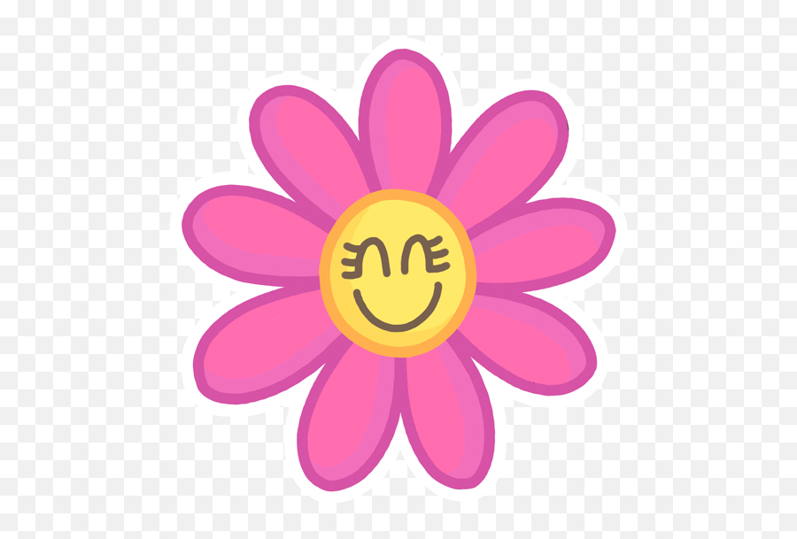 Flower Doodle Sticker - Just Stickers Emoji,Pink Flower Emoticon For Facebook