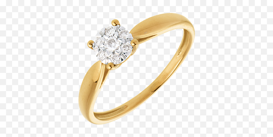 Engagement Rings - Yellow Gold 18 Carats Diamond White C79 Emoji,7 Emotion Rings