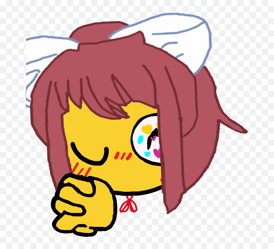 Blessed Spark Of Love Monika Emoji - Fictional Character,Blessed Emoji