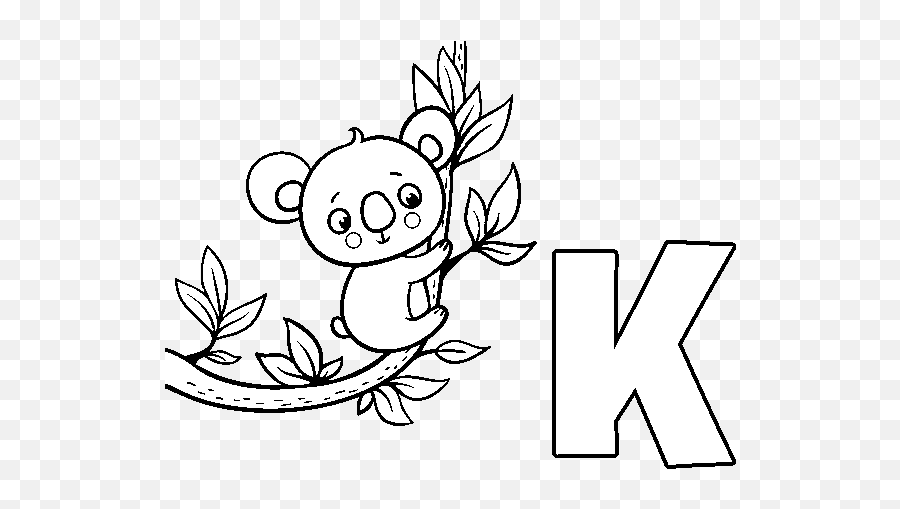 Desenhos De Koala Ou Coala Para Colorir Pintar Imprimir - Letra K Con Dibujo Para Colorear Emoji,Emoticons Que Mexem