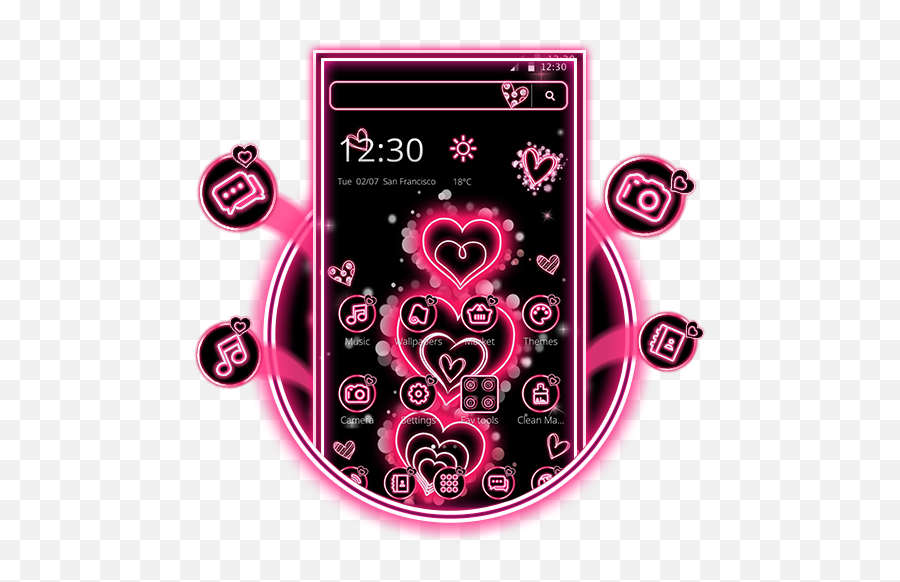 Glitter Salmon Hearts Theme U2012 Applications Sur Google Play - Girly Emoji,Emoji Coeur Rouge