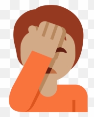 Person Facepalming Emoji Clipart Free Download Transparent - Facepalm Emoji,Shrugging Text Emoji