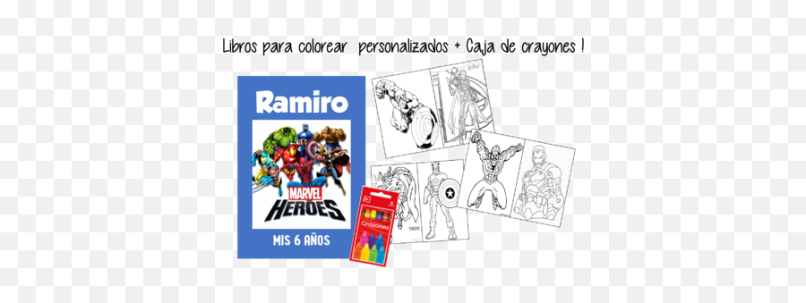 Pack 10 Libros Para Colorear Crayones Temática Superheroes - Fictional Character Emoji,Unicornio Emoji Para Colorear