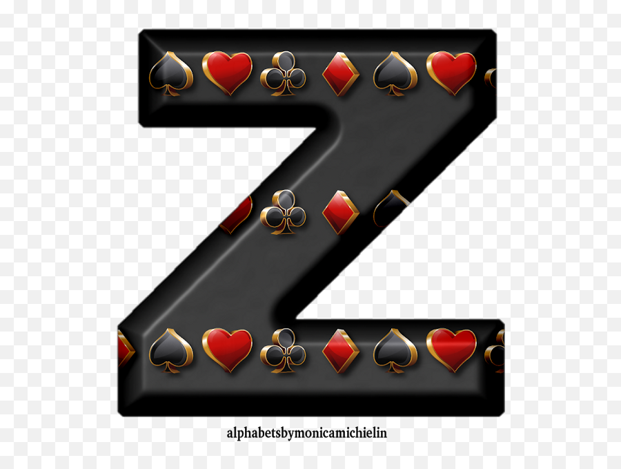Black Suit Playing Cards Alphabet - Letras En Rojo Con Negro Y Corazones Emoji,Playing Card Suits Colored Emojis