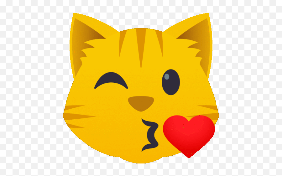 Blowing Akiss Cat Gif - Happy Emoji,Cat Kiss Emoji