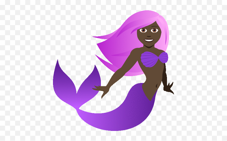 Mermaid Joypixels Gif - Mermaid Emoji Dark Skin,Mermaid Emoji