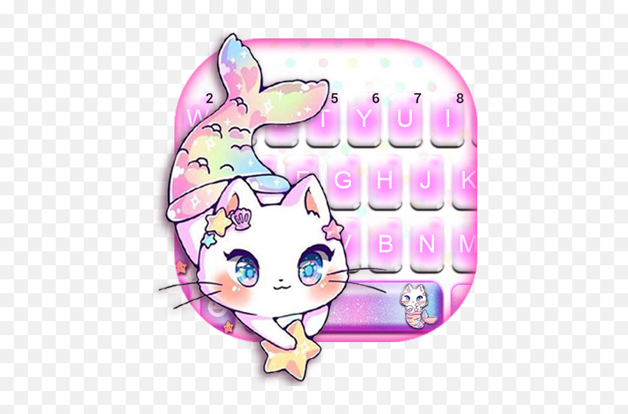 Lovely Mermaid Cats Keyboard Theme Apk 10 - Download Apk Kawaii Cute Mermaid Drawings Emoji,Mermaid Emojis Android