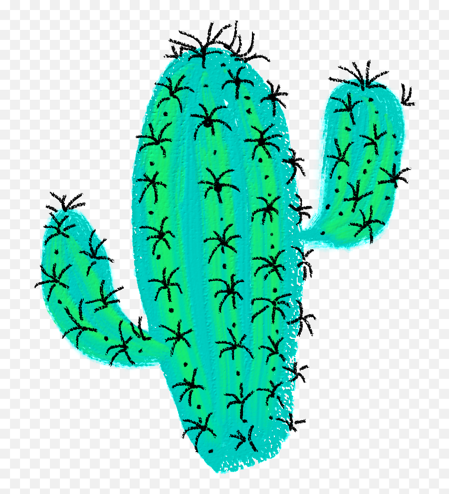 Cactus Drawing Desert Sticker By Katia Aleksandrova - Cactus Drawing Png Emoji,Emoji Android Cactus