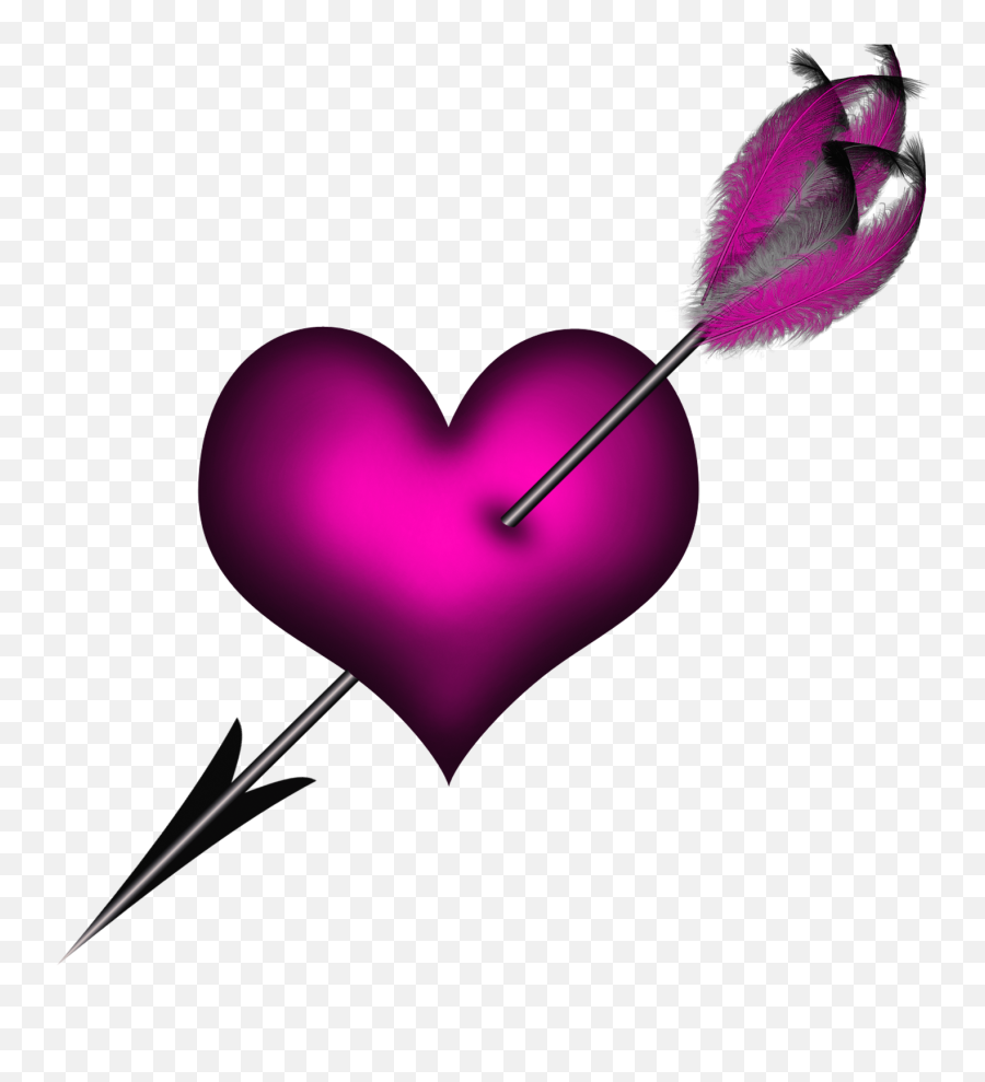 Clipart Arrows Primitive - Purple Heart With Arrow Png Love Heart Images With Arrow Emoji,Round Purple Emojis Mean