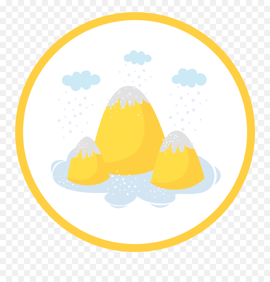 Yellow Mountains With Rain Drops Kids Vinyl Rug - Tenstickers Clip Art Emoji,Smiling Emoticon With Rain Cloud