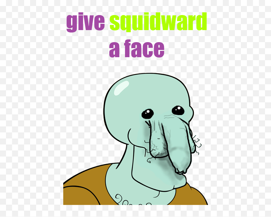 Comment Picture - Handsome Squidward Full Size Png Dot Emoji,Squidward Text Emoticon