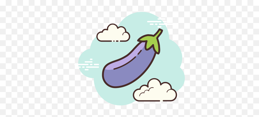 Eggplant Icon In Cloud Style - Gg Map Icon Aesthetic Emoji,Significance Of Effplant Emoji