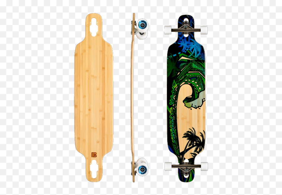 Green Giant Twin Tip Longboard Bamboo Skateboards Emoji,Emotion Wheels Skateboard