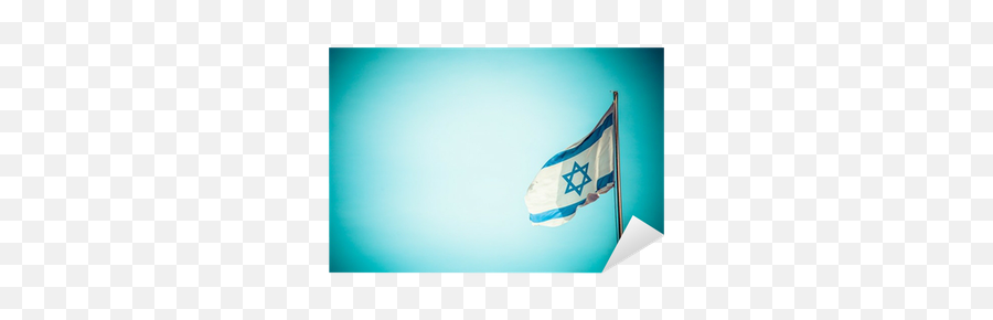 Sticker A Flag Of Israel In The Wind - Pixersus Emoji,Iphone Emoji Green Flag