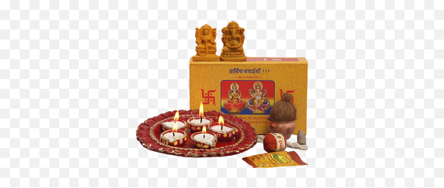 Puja Samagri With Clay Diya Emoji,Diya Emoji