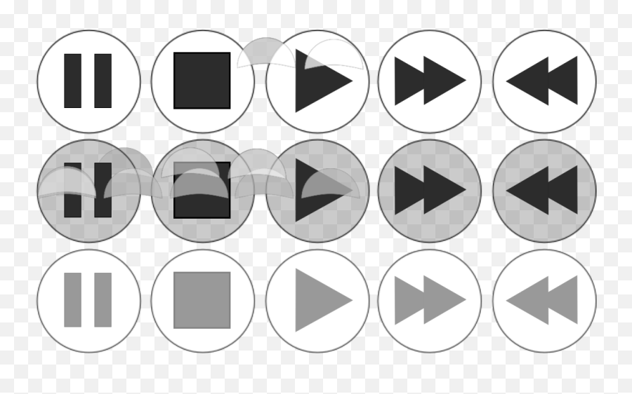 Glossy Media Player Buttons Png Svg Clip Art For Web - Dot Emoji,Yoshi Emoticons