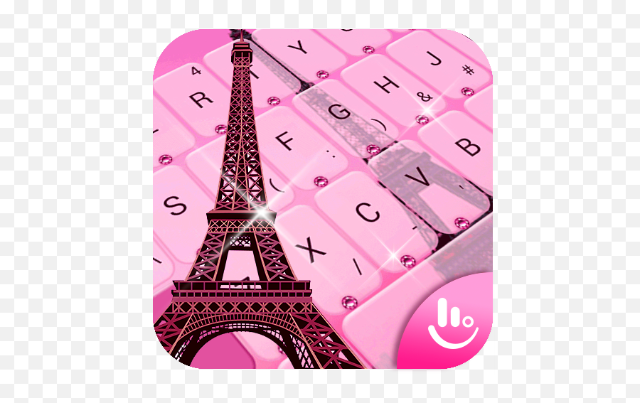 Pink Girl Eiffel Tower Keyboard Theme Apk Download From Moboplay - Eiffel Tower Clipart Emoji,Tower Emoji