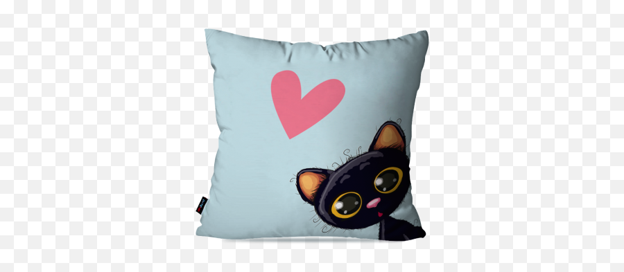 Kit Com 2 Capas Para Almofadas Decorativas Infantil Azul Gatos Love - Throw Pillow Emoji,Pinguim Emoticon Facebook