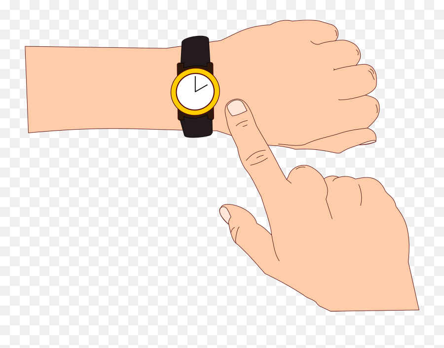 Finger Pointing To The Time - Watch Clipart Emoji,Finger O Emoji