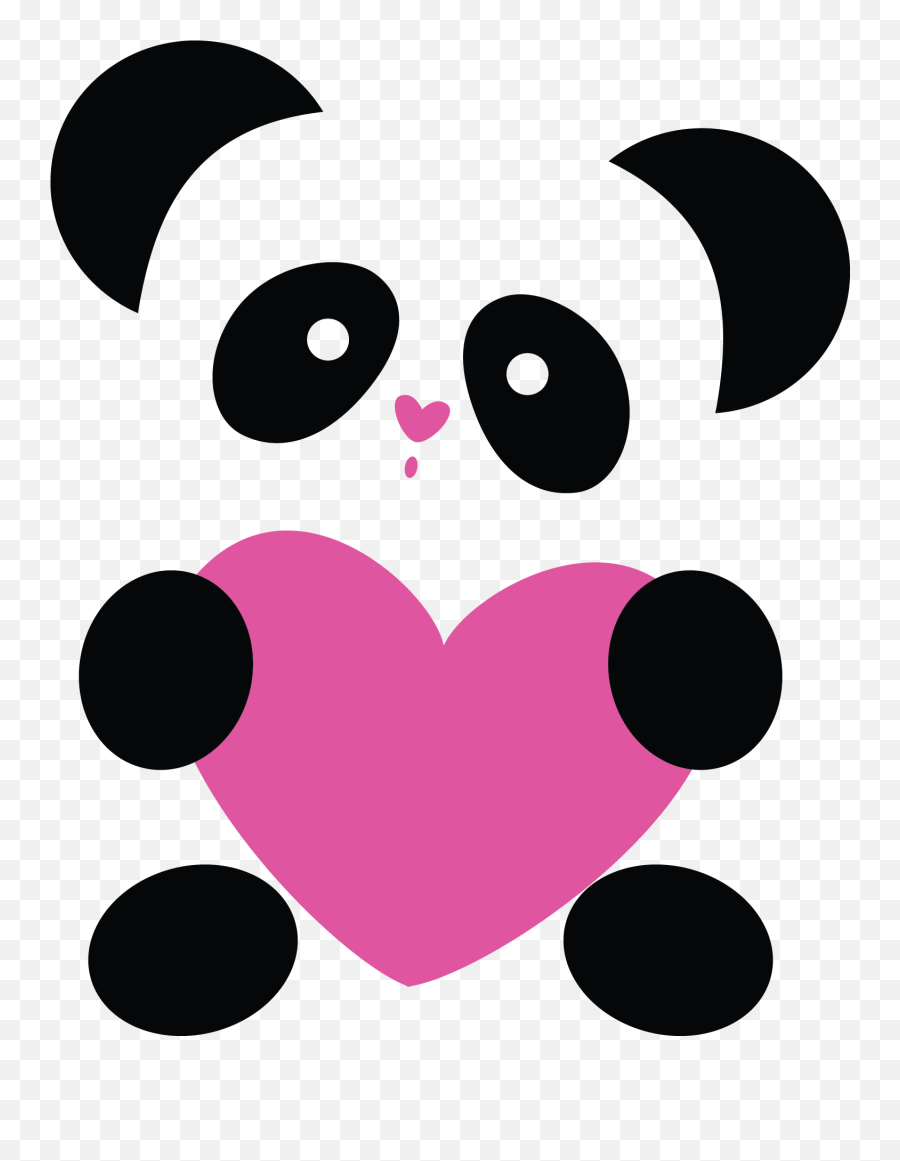 Clipart Panda Kawii Picture 611289 Clipart Panda Kawii - Baixar Imagens De Coração Emoji,Emojis De Amor
