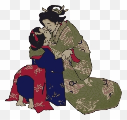 Geisha Hug Japan Kiss Women - Geisha Kissing Emoji,Japanese Hug Emoji