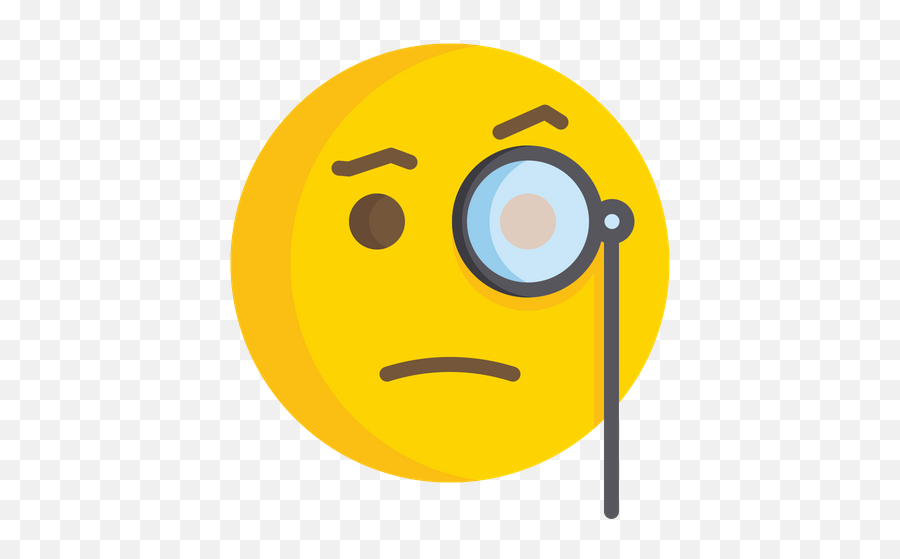 Face With Monocle Emoji Icon Of Flat - Face With Monocle,Slanted Face Emoji