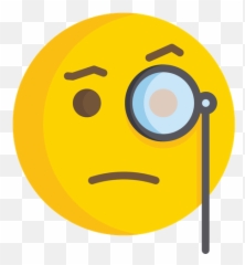 Face With Monocle Emoji Icon Of Flat - Face With Monocle,Slanted Face Emoji
