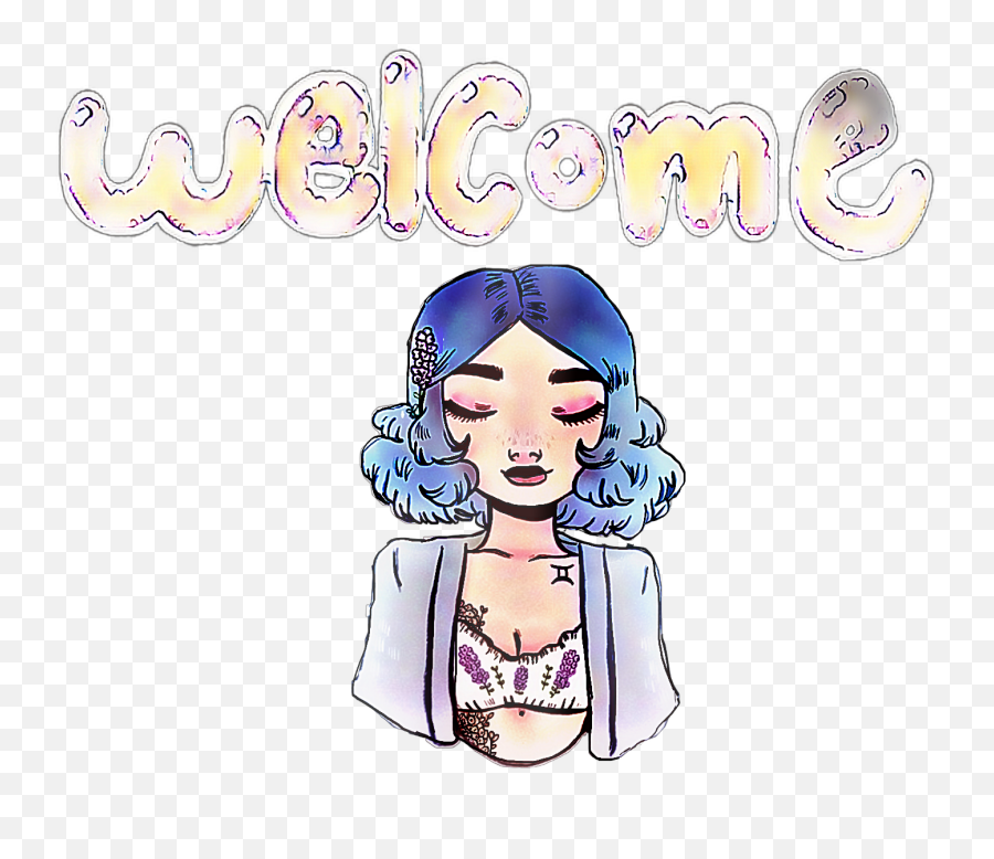 Welcome Gerl Girl Nena Sticker - Girly Emoji,Happy Emoji Welcom