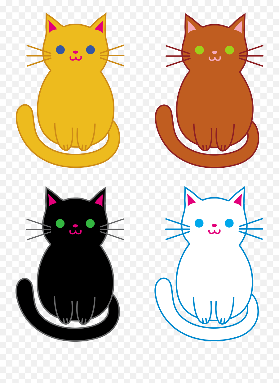 Free Cute Cat Cartoon Pictures Download Free Clip Art Free - Clipart Of Kittens Emoji,Small Cute Cat Emoticon