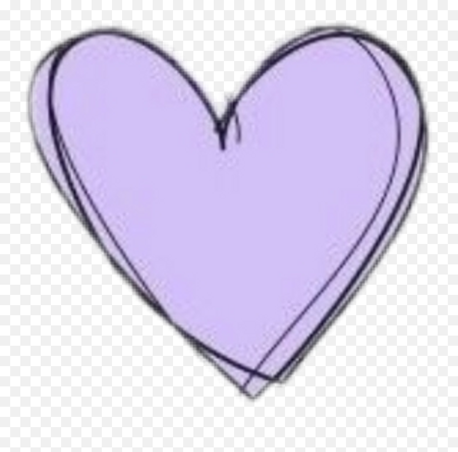 Heart Doodle Purple Pastel Cute Kawaii Aesthetic Clipart - Transparent Purple Aesthetic Png Emoji,Pastel Emojis