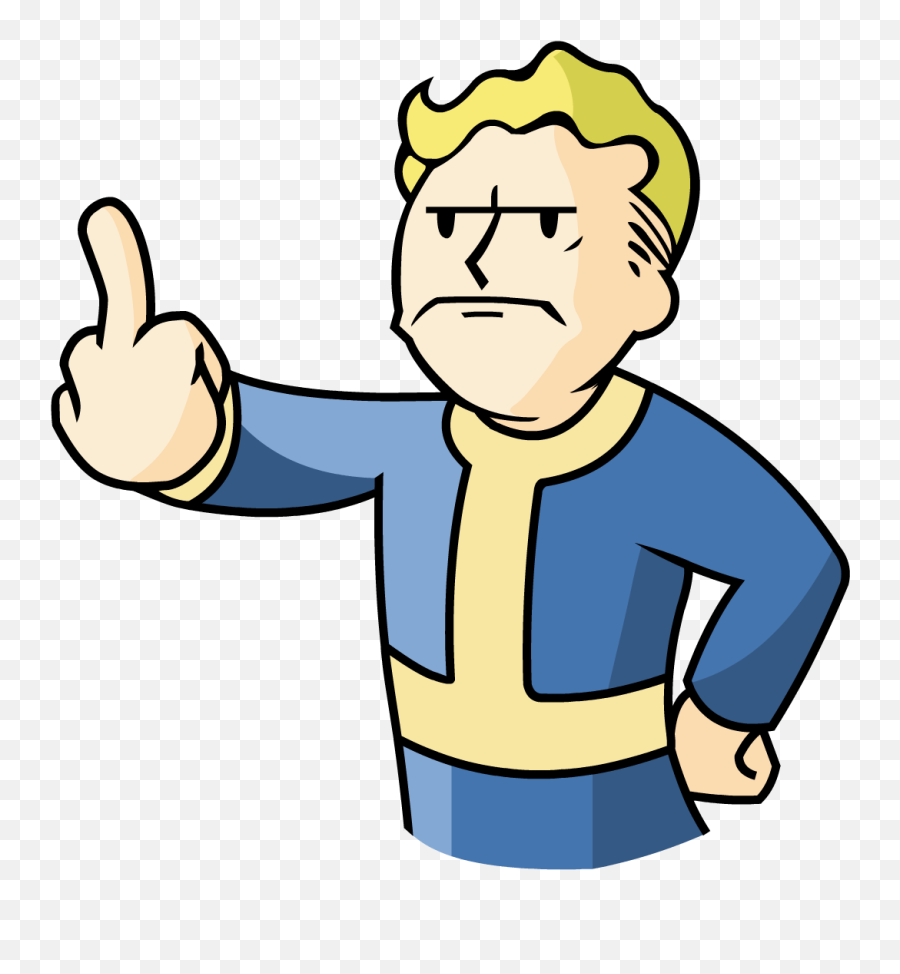 Middle Finger Vault Boy - Vault Boy Middle Finger Emoji,Flip Off Emoji
