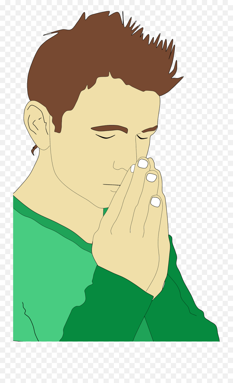 Emotion Hairstyle Art Png Clipart - Man Praying To God Cartoon Emoji,Praying On Human Emotion