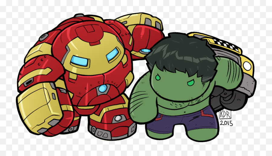 Fight As Lil Hulkbuster Takes - Chibi Iron Man Hulkbuster Emoji,Deviantart Drink Emoticons