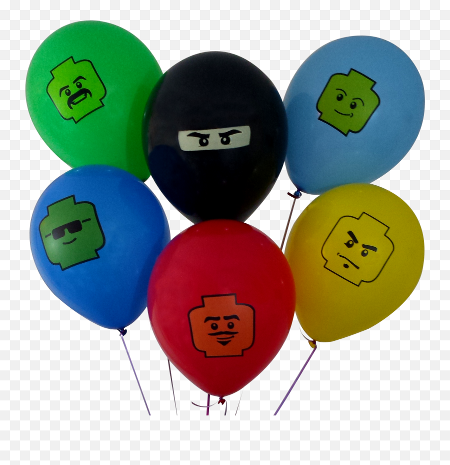 12 Party Balloons For Brick Building - Inspired Party 6 Colors 6 Fun Characters 24 Balloons Total Great Supplement To Your Brick Building Party Emoji,Add Your Tattoos Using Emojis