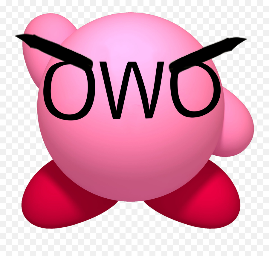 Agressive Owo Kirbykong Emoji,Cute Owo Emoticon