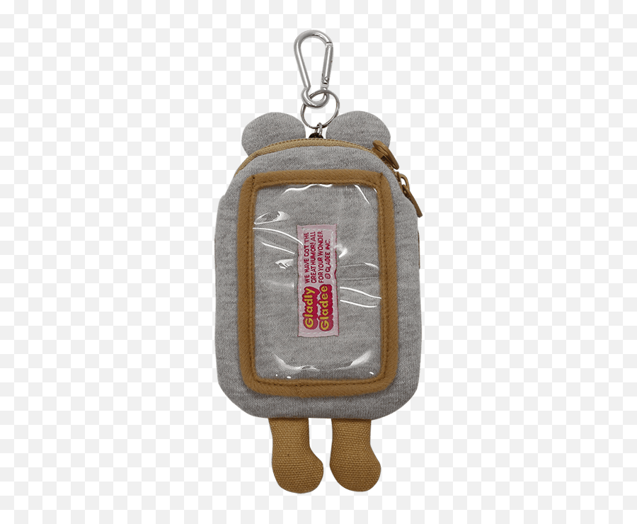 Pass Card Case Gray Smooth Bear Zipper Pocket Emoji,Pass Out Emoji