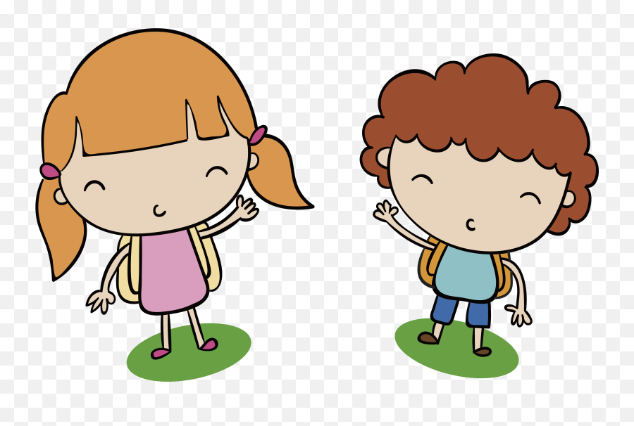 Clipart Kids Human Hand Clipart Kids - Png Cartoon Girl And Boy Emoji,Boy And Girl Holding Hands Emoji