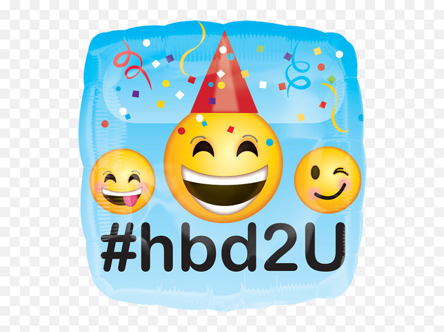 Emoticons Hbd 18 - Happy Birthday Emoji Balloons,Emoticons 18