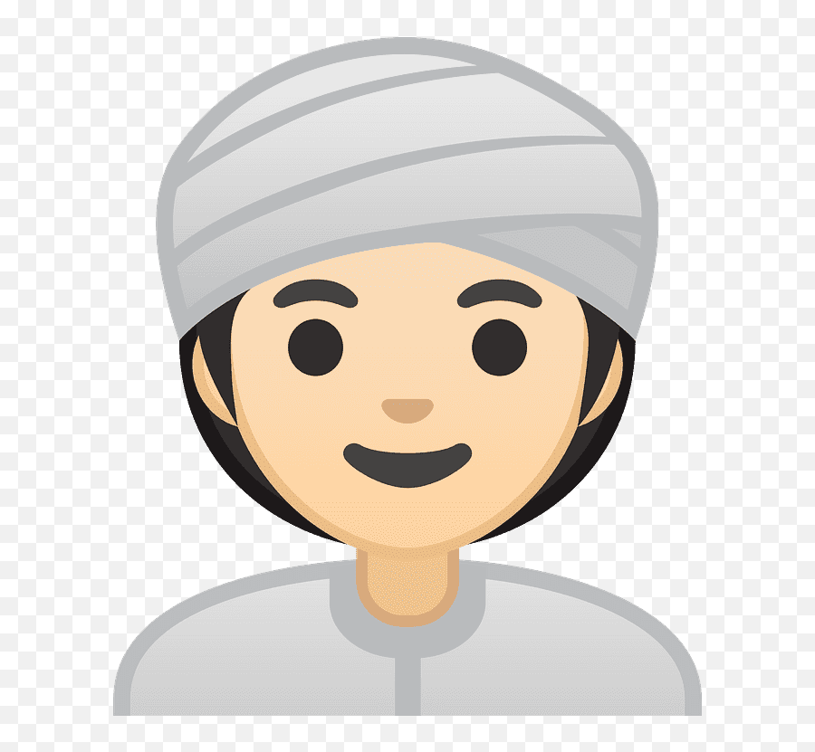 Person Wearing Turban Light Skin Tone Emoji - Orange Person Emoji,Light Skin Emoji
