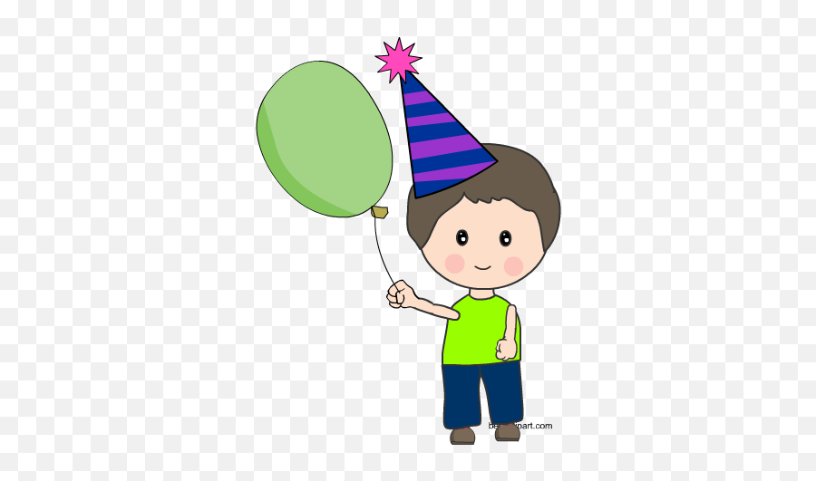 Free Birthday Clip Art Images And Graphics - Cartoon Boy Holding Balloons Emoji,Birthday Hat Emoji