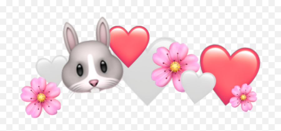 Heart Cute Kawaii Love Heartcrown Sticker By Zeldie - Emoji Heart Crown Bunny,Rabit Emoji