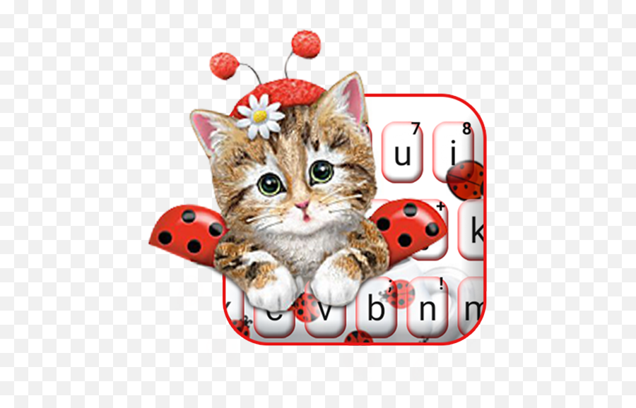 Cute Ladybird Kitten Keyboard Theme U2013 Apps On Google Play - Vignette Immagini Buongiorno Gratis Emoji,Kitty Emoji Copy And Paste