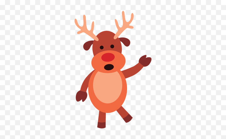 Reindeer Head Flat Icon 71 - Reindeer Cartoon Png Emoji,Emoticon Saludando