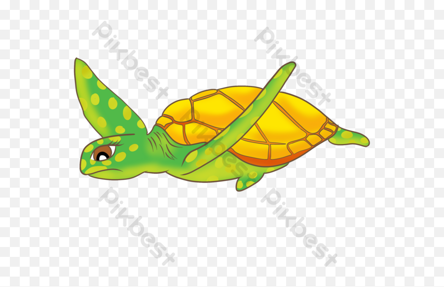 Yellow Sea Turtle Cartoon Summer Hd - Tortoise Emoji,Fb Turtle Emoticon