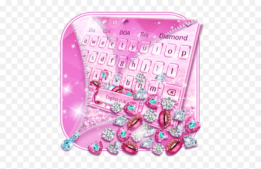 Diamond Zipper 3d Keyboard U2013 Aplicaii Pe Google Play - Girly Emoji,Zip Lip Emoji