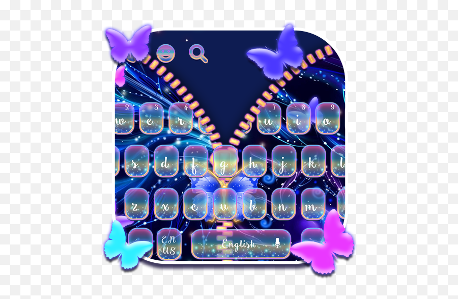Beryl Butterfly Zipper Keyboard Theme - Girly Emoji,Where To Find Butterfly Emojis