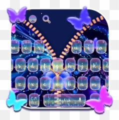 Beryl Butterfly Zipper Keyboard Theme - Girly Emoji,Where To Find Butterfly Emojis