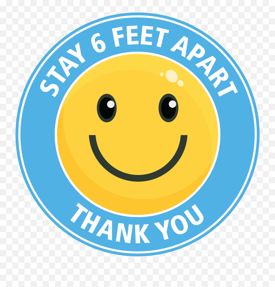 Stay 6 Feet Apart Floor Decal Emoji,Emoticon Happy Group
