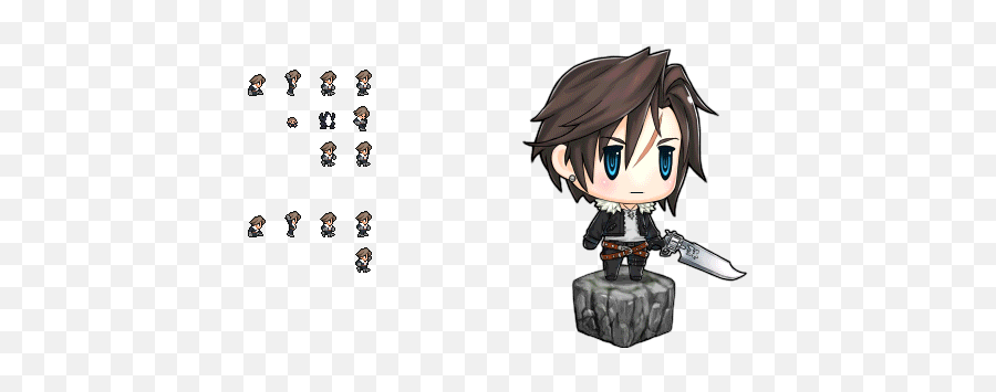 Final Fantasy Characters - Pictlogica Final Fantasy Squall Emoji,Squall Emoticon